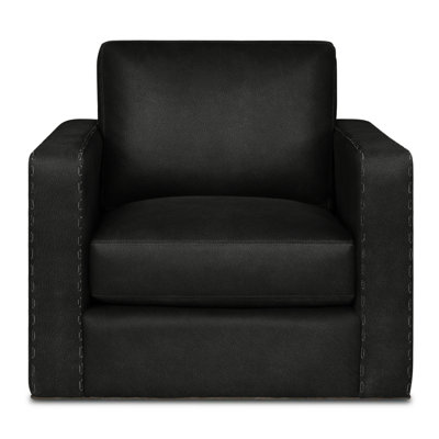 Fauteuil pivotant en cuir véritable Magdalena