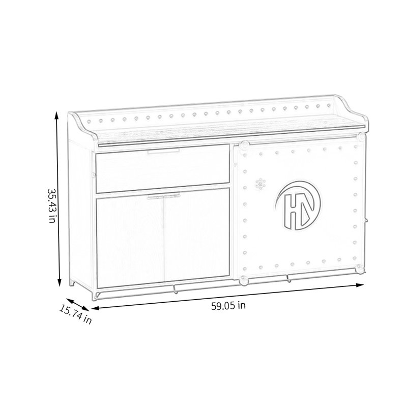 Buffet à porte coulissante