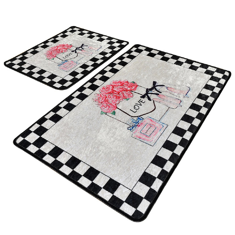 Gallien Antibacterial Bathmat Set (2 Pieces), 100% Polyester, 19.7 x 23.6 inches & 23.6 x 39.4 inches | Non-Slip Underside, Pile Height: 0.4 inches | Machine Washable, Soft and Durable, Ideal for Bathroom Safety & Comfort