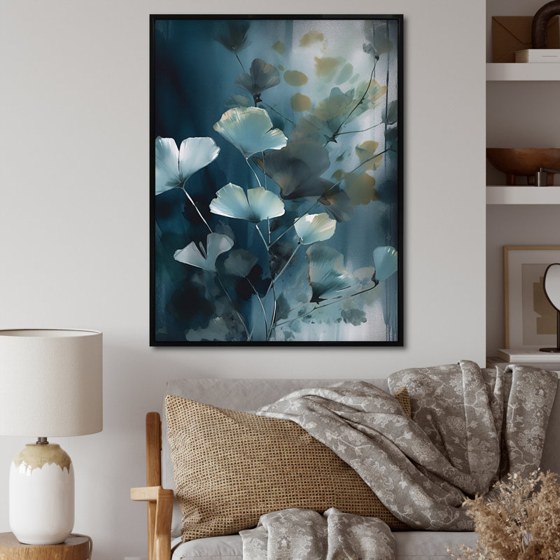 Rudaina Mystique de fougère II sur toile, H 20 po x l 12 po x P 1 po, Cadre flottant noir