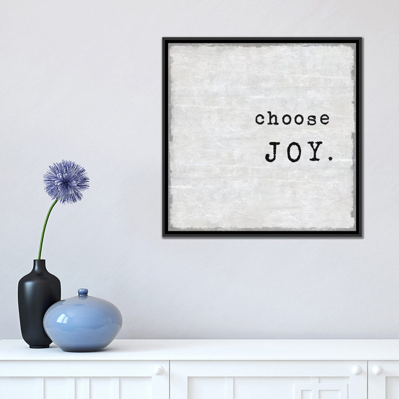 «Select Joy», impression sur toile, H 18 po x l 18 po x P 1,5 po, Toile avec cadre noir, Pas de tapis