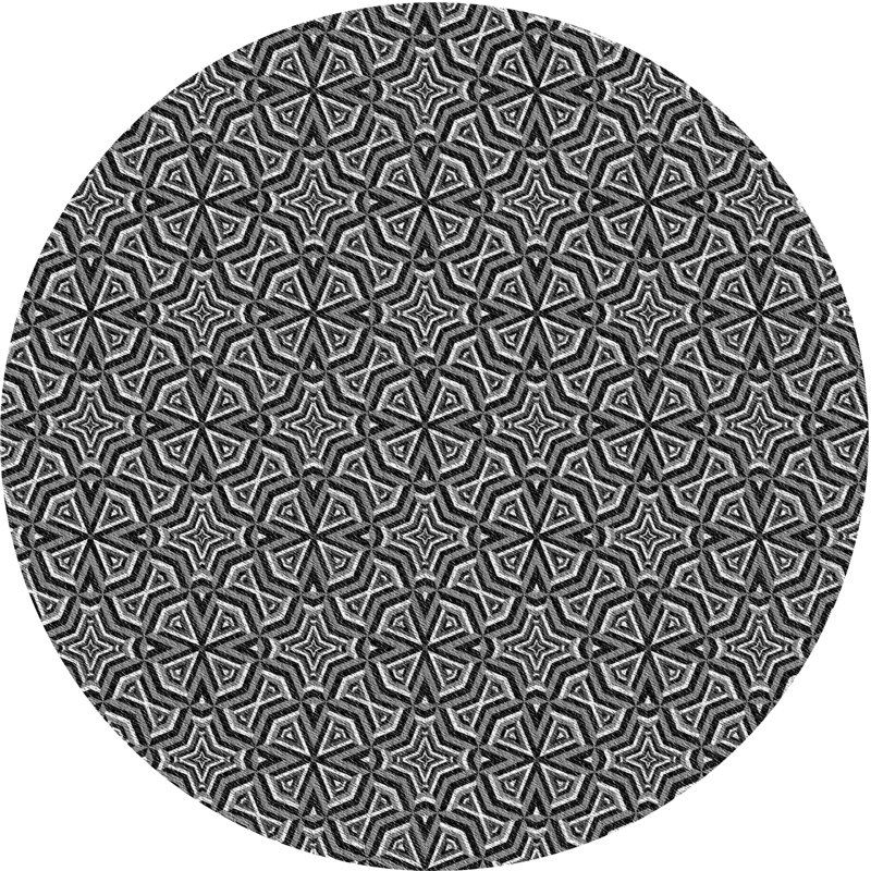 Tapis gris / noir Power Loom, Rond 4 pi