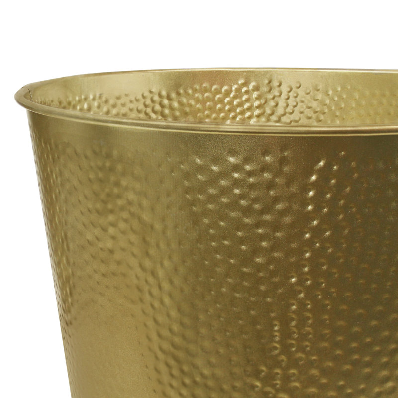Steel Open Waste Basket - 1.5 Gallons, Gold