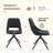 Set Of 4 Black Metal Swivel Dining Chairs With Scratch-Resistant Leather And High Back | Gift Idea-2043843711-2043843706
