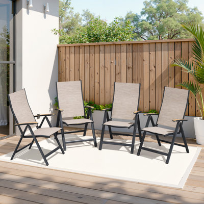  Folding Adjustable Aluminum Outdoor Armchair