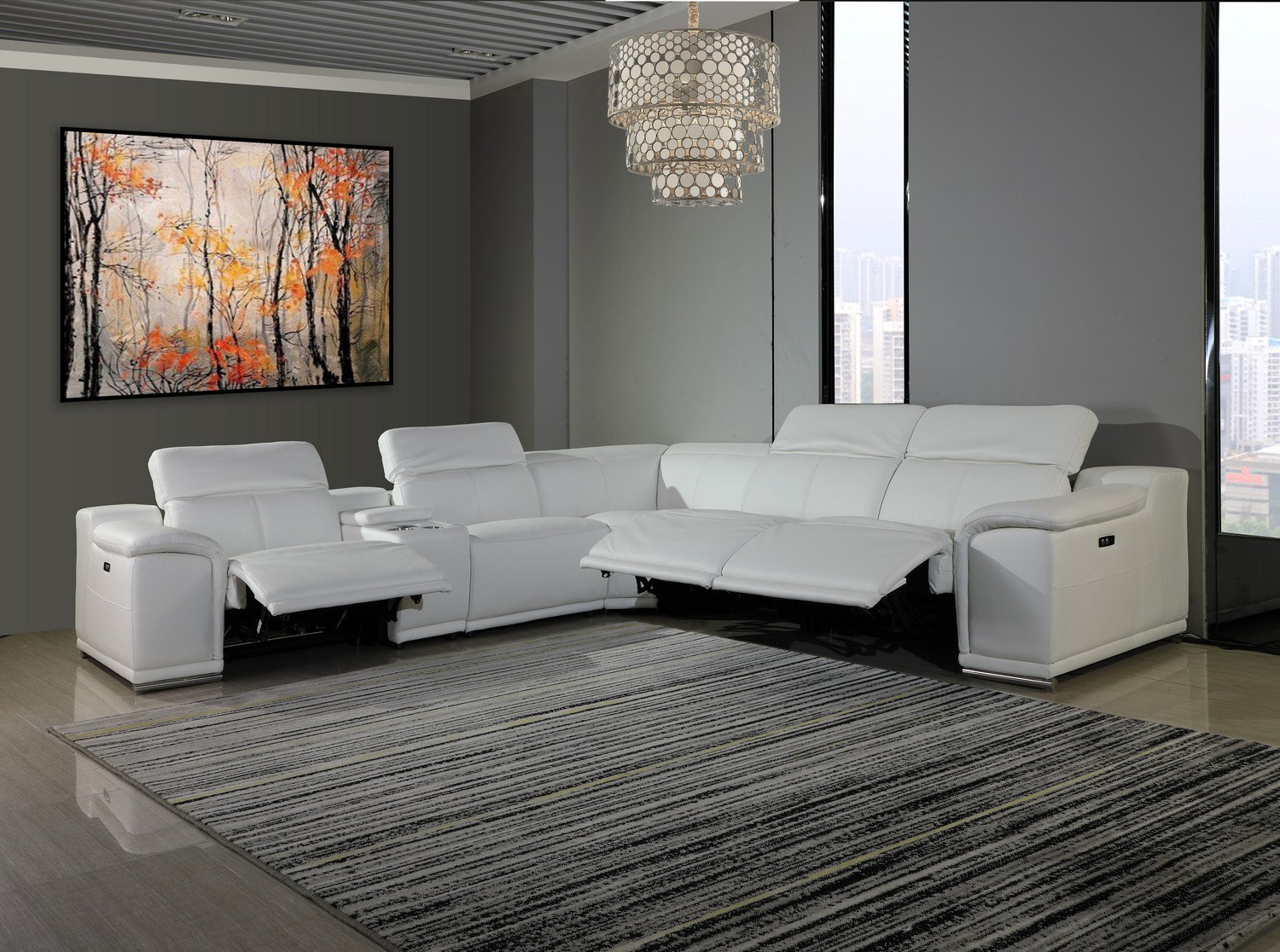 Orren Ellis Losurdo Italian Leather Power Reclining U Shaped Six Piece