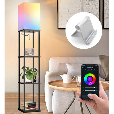 Rabee 64'' Black LED Column Floor Lamp