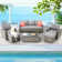 Wicker 7 - Person Patio Conversation Sets with Cushions