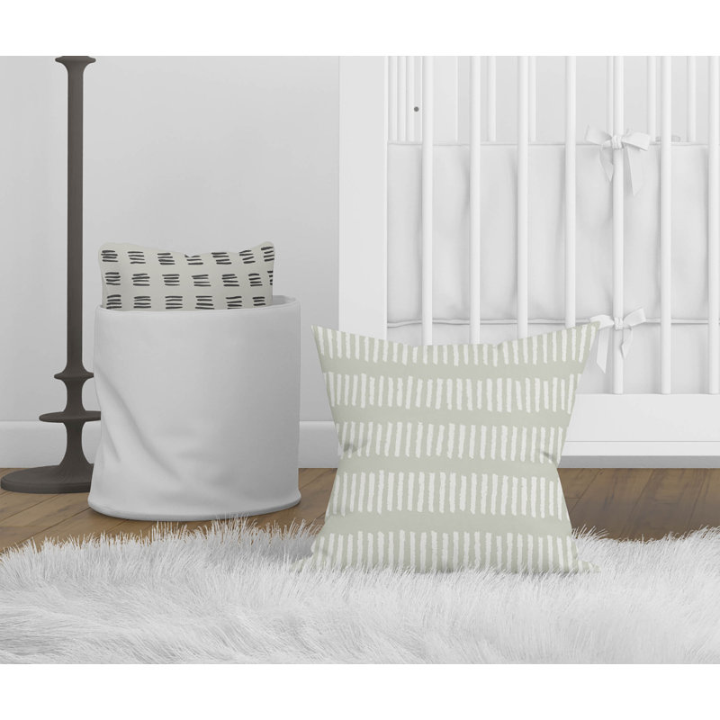 Coussin décoratif lignes d'escrime, H 16 po x l 16 po, Vert clair rayé