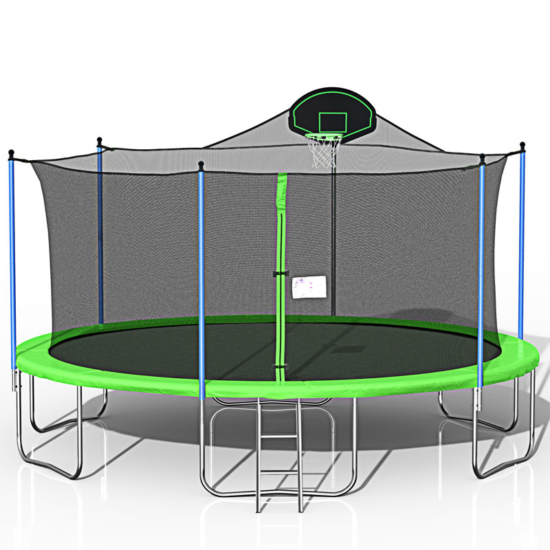 Trampoline 16 pieds pour adultes et enfants avec panier de basketball