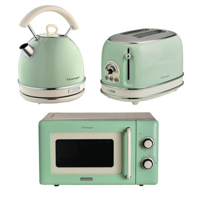 Ariete Vintage Dome Kettle 2 Slice Toaster And Microwave Blue