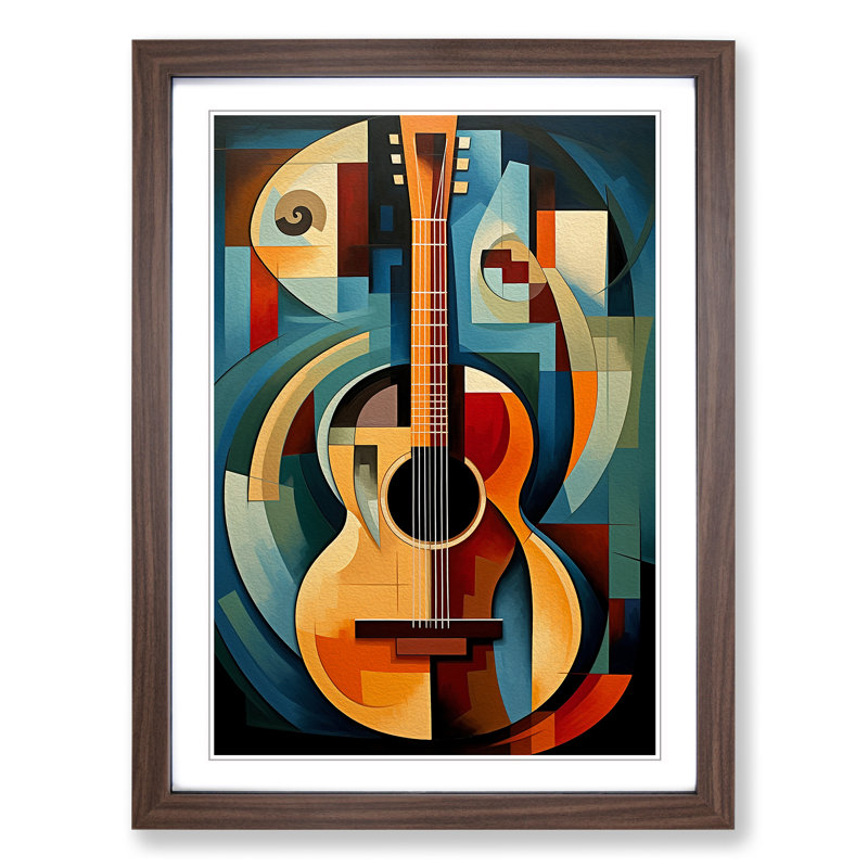 Guitar Cubism - Framed Print