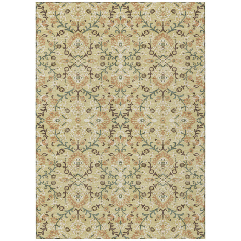 Machine Washable Indoor/Outdoor Chantille ACN2634 Global Rug, Wheat, 9' x 12'