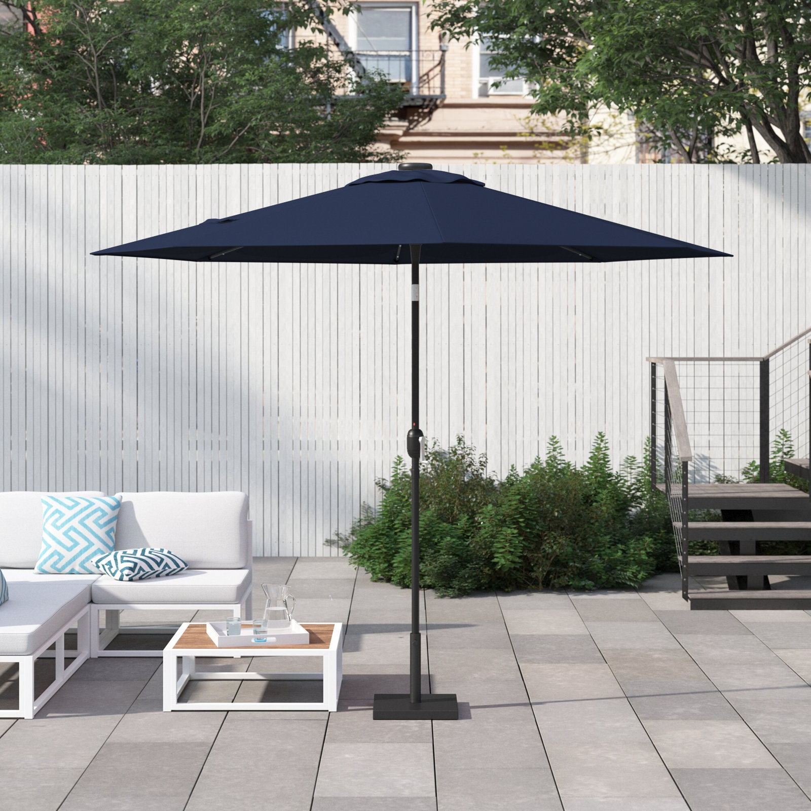 Zipcode Design™ Jericho 96" Umbrella with Solar-Powered LEDs & Reviews | Wayfair