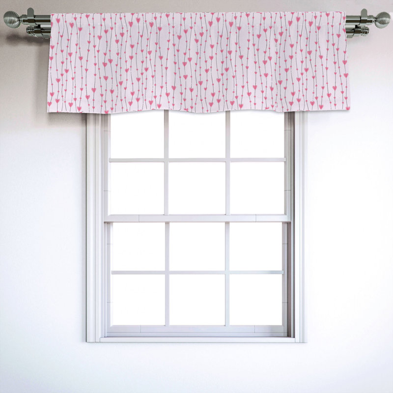 Sateen Floral Ruffled Window Valance