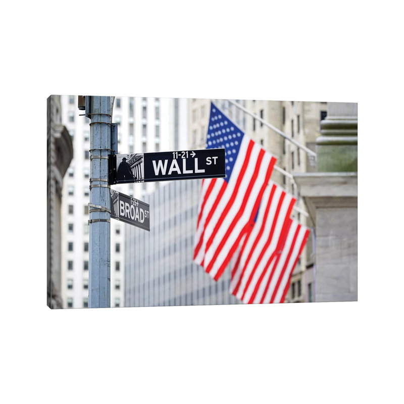Wall Street par Jan Becke - photographie sur toile tendue, H 26 po x l 40 po x 1,5 po