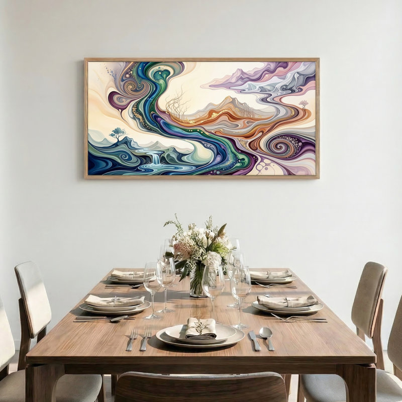 Paysage abstrait, art mural sur toile, ensemble de reproductions de peintures à l'huile de 1 48 po x 24 po, 48 x 24 pouces