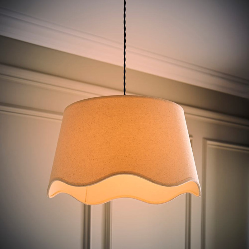 Alazar Linen Blend Empire Lamp Shade ( Slip-On ), Cream, 25.5cm H x 45cm W x 45cm D