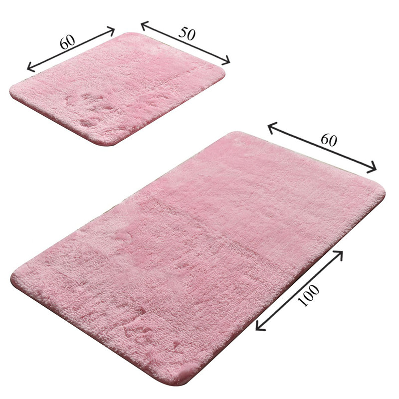 Assonet 2 Piece Bath Rug Set, Pink
