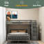 Lit mezzanine simple au-dessus d'un lit double avec escalier-1486983377