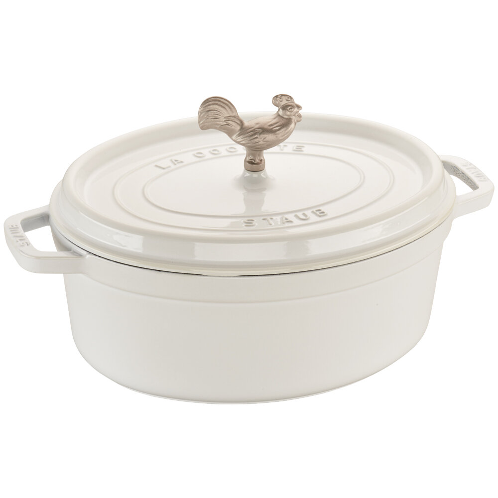 Staub Cast Iron Oval Cocotte Color: Cherry, Size: 5.75 qt