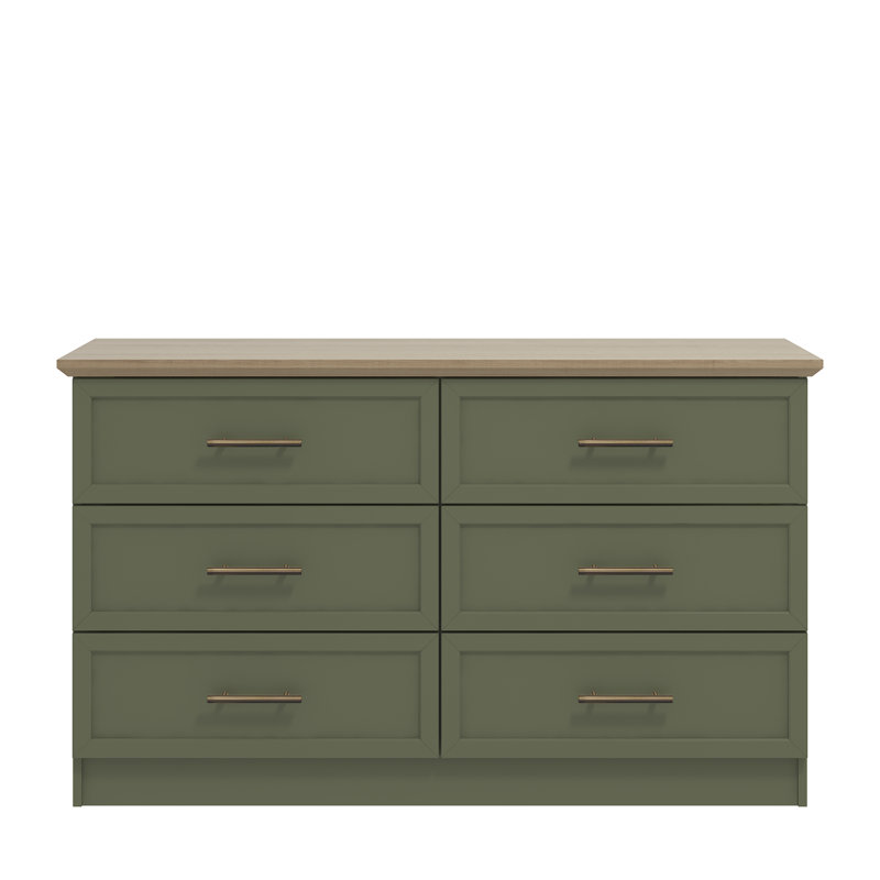 6 Drawer Chest, Kale Green