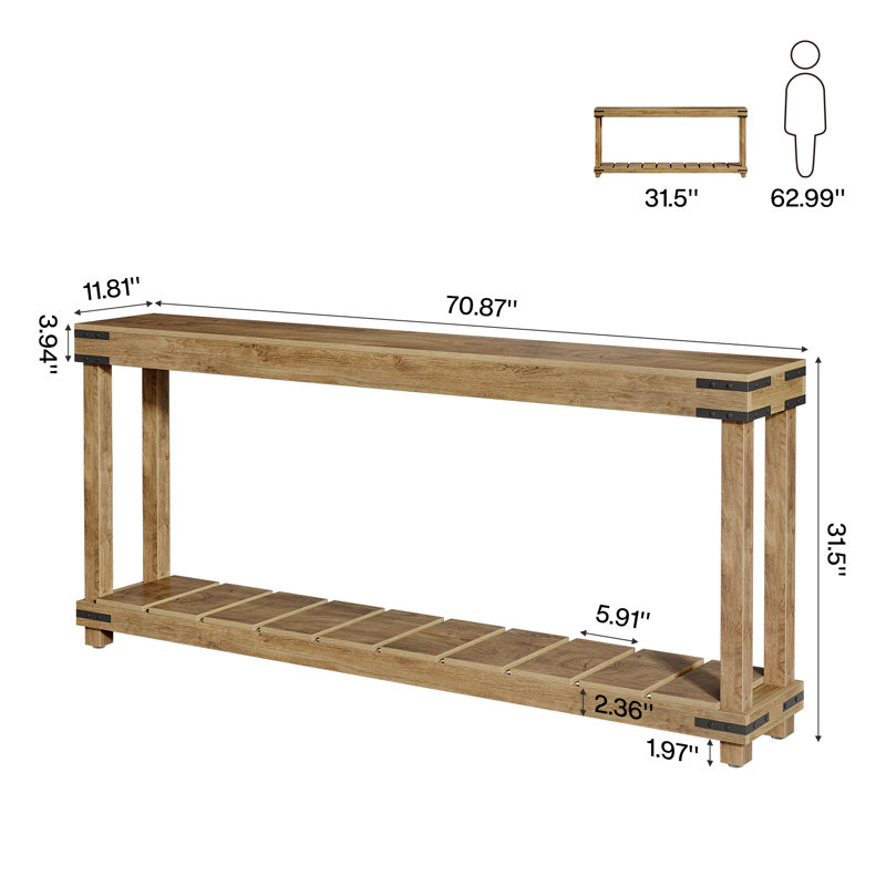 70.9 Inch Extra Long Console Table Rustic Sofa Table