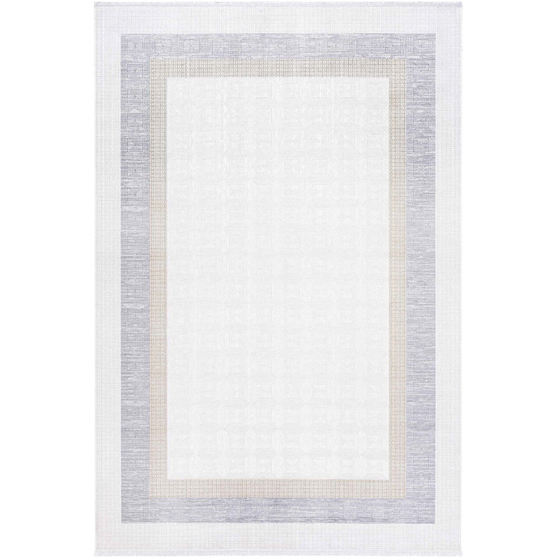 Tapis en acrylique gris doré Intenso, Rectangle 5 pi 3 po x 7 pi 7 po