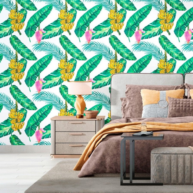 Rouleau de papier peint adhésif palmier tropical L 8,5 pi x l 24 po Rayfield