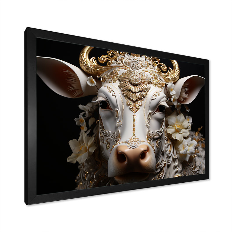 Portrait de bouvier baroque I - impression, Cadre simple noir, H 24 po x l 32 po x P 1 po