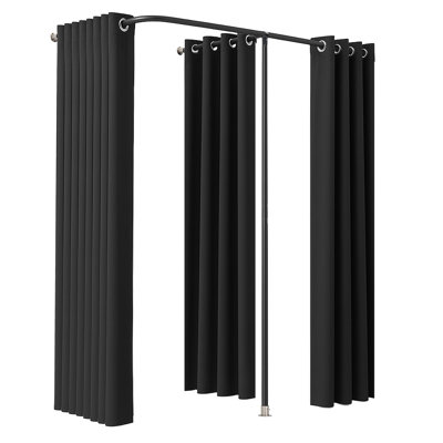 Fitting Room, Portable Changing Room with Thick Polyester Curtains, Double Dressing Rooms with Partition Curtains, for Boutique, Mall, Studio, Tailor