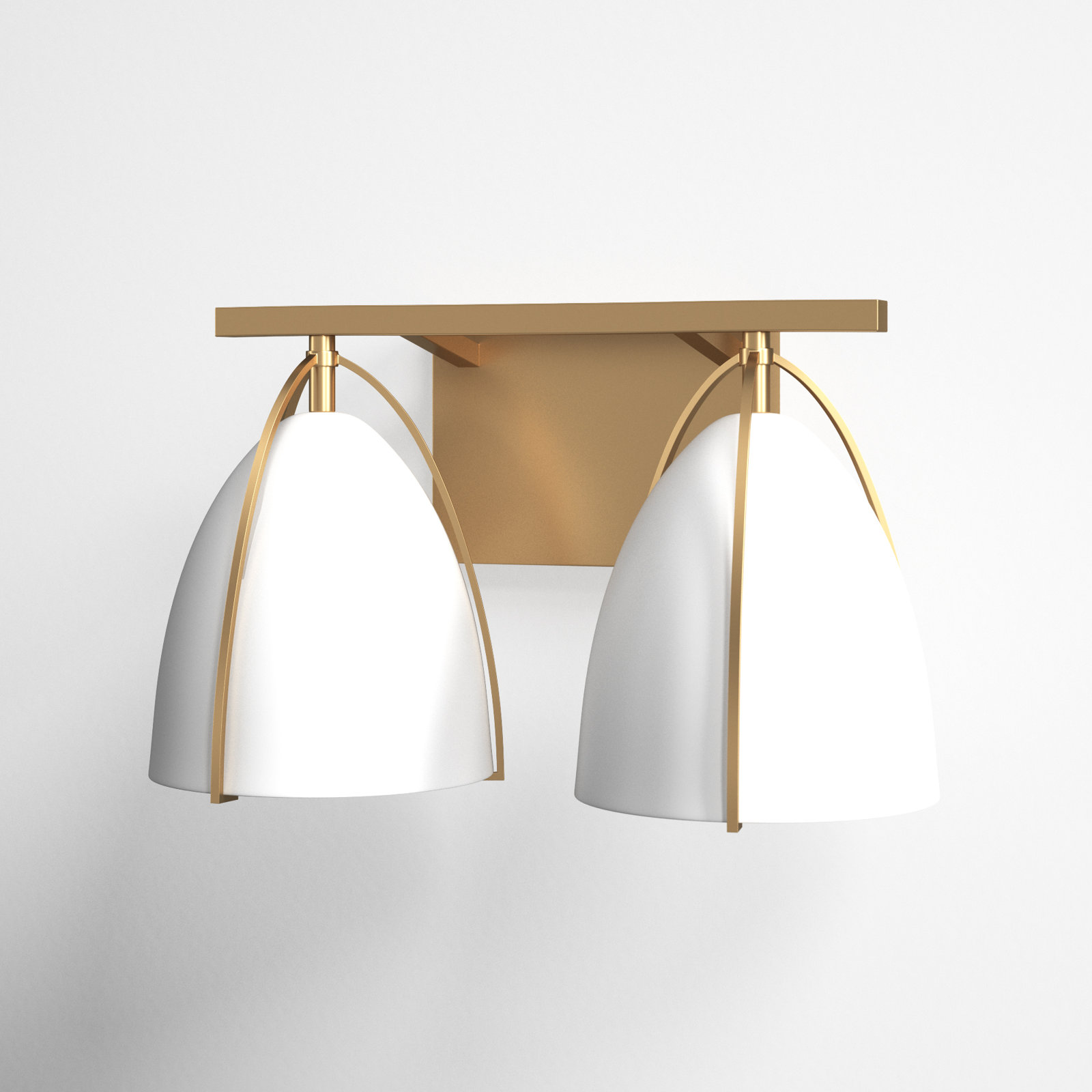 Nikki 2-Light Dimmable Vanity Light , Satin Brass, No, White