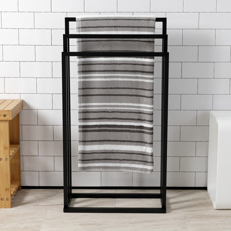 Kingston Brass Edenscape Freestanding 3-Tier Towel Rack, Matte Black