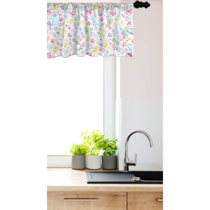 Multicolore motif cantonnière Ambesonne 1990, L 54 po x L 18 po