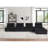 120"W Velvet 5 Pc Sectional Sofa Ottoman-1690312750
