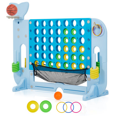 Ensemble de jeu géant 4-to-score - Jumbo 4-in-a-Row avec dégagement rapide et poche en filet, hauteur réglable, jeu intérieur et extérieur