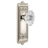 Grandeur Windsor Plate Single Dummy with Biarritz Crystal Door Knob