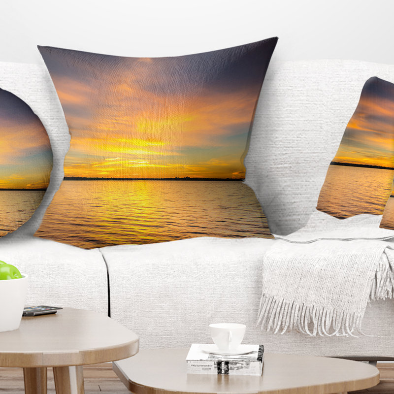 Coussin lombaire en mer de soleil, Carrée 18 po x 18 po