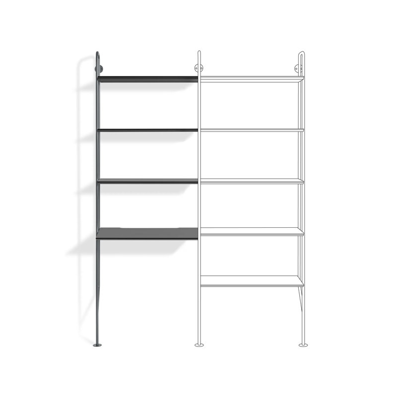 Hitch Rectangular Writing Desk Office Set, Black, White
