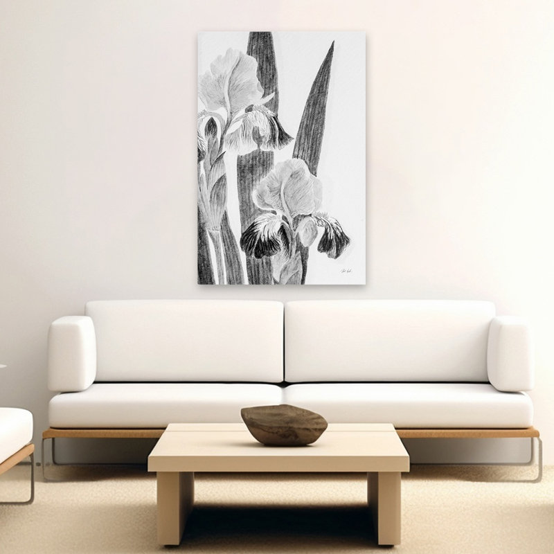 Minimalist Illustrated Iris I, 60" H x 40" W