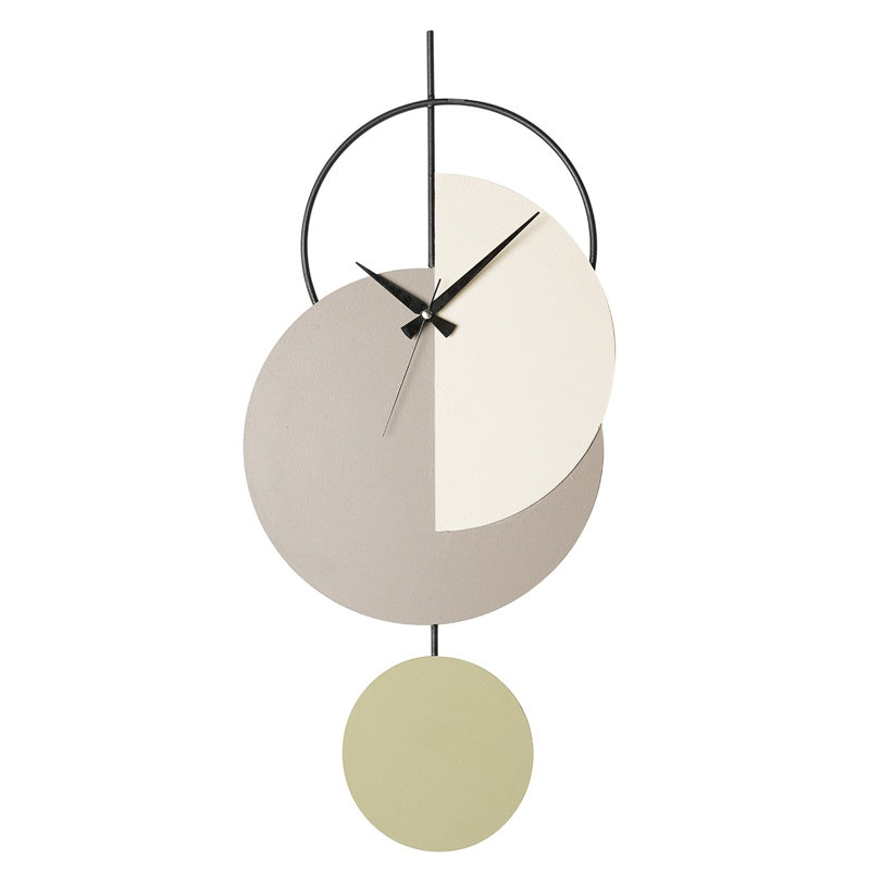 Horloge murale décorative, Beige/gris/vert