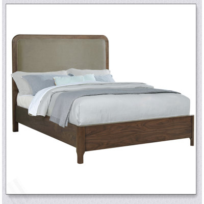 Verona Walnut Upholstered Queen Panel Bed