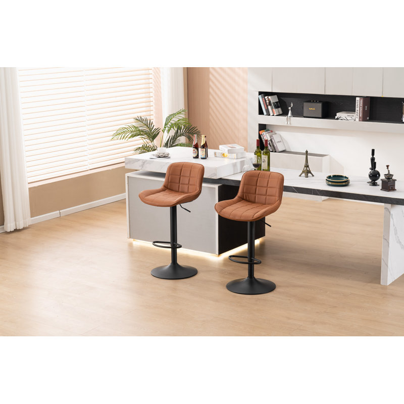 Tabouret de bar à hauteur réglable, Brun clair