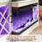 Alvilda 70" Farmhouse LED Fireplace Tv Stand With 3-sided Glass Fireplace,Glass Door Storage,White-452665695