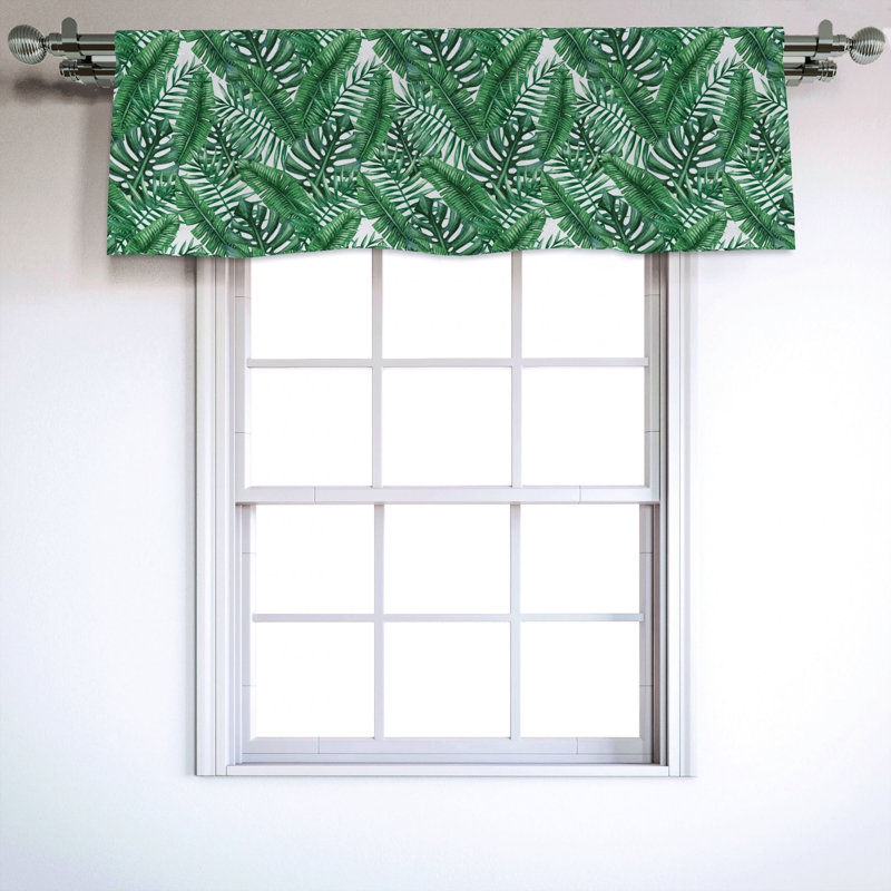 Sateen Floral Ruffled Window Valance