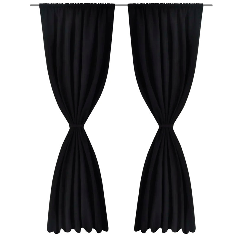 Blackout Curtain Pair, Black, 135 x 245 cm
