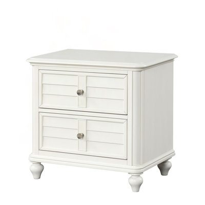 Coastal Nightstand with Ball-Bearing Glides – Antique White