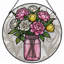 Vitrail de vitrail floral 7,8 "H-1732236631