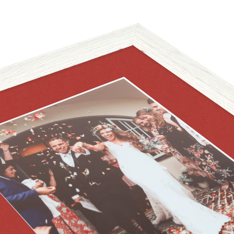 12x24 Deep Red and Off-White Wood Picture Frame