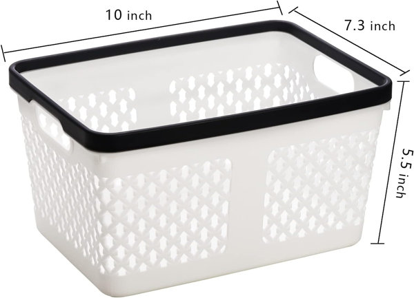  8 Pack Plastic Storage Baskets, Small Pantry Baskets